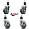 Service Caster 4'' Gray Poly Wheel Swivel 1-7/8'' Expanding Stem Caster Set 2 Brakes, 4PK SCC-EX20S414-PPUB-2-TLB-2-178 - alternate 2